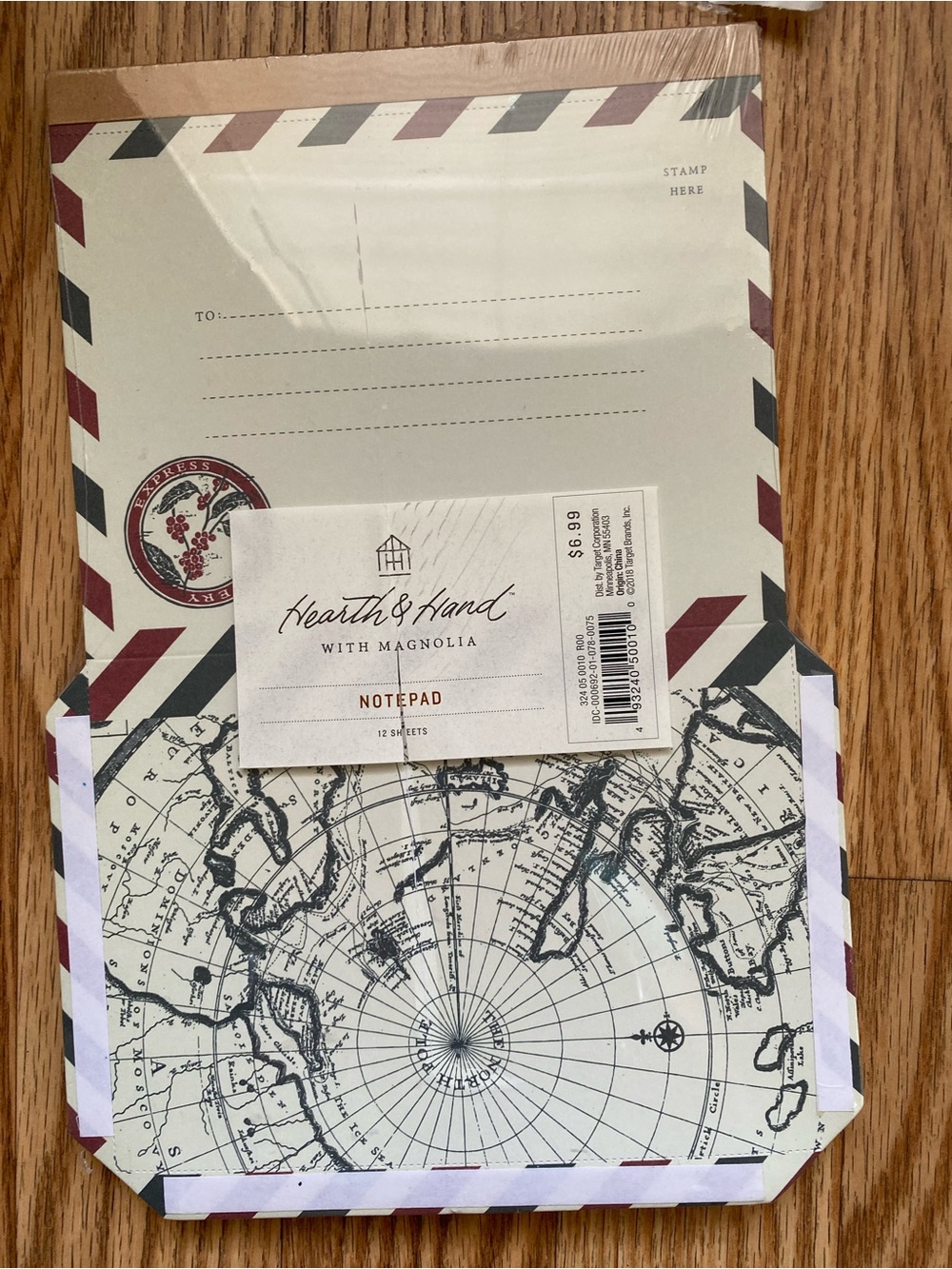 Hearth & Hand with Magnolia Vintage Airmail Map Notepad - Cream & Black